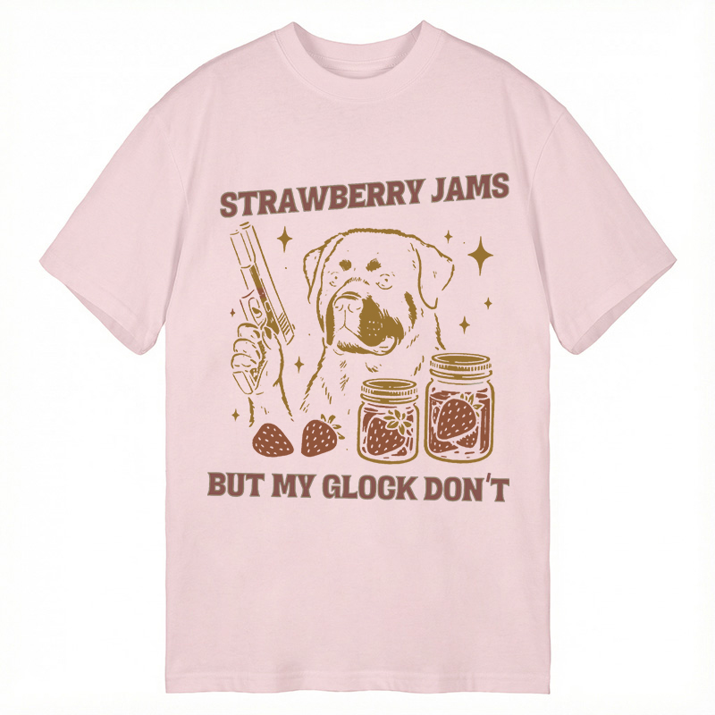 Modecanvas Strawberry Jams Dog DTG Printing Classic T-Shirt-modecanvas
