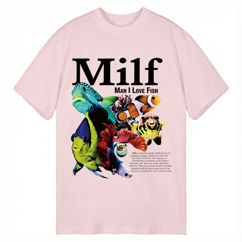 Modecanvas Man I Love Fish Vintage Meme DTG Printing Classic T-Shirt-modecanvas