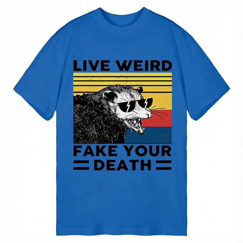 Modecanvas Live Weird Fake Your Death Possum DTG Printing Classic T-Shirt-modecanvas