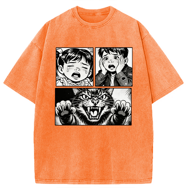 Modecanvas The Last Meow DTG Printing Washed T-Shirt