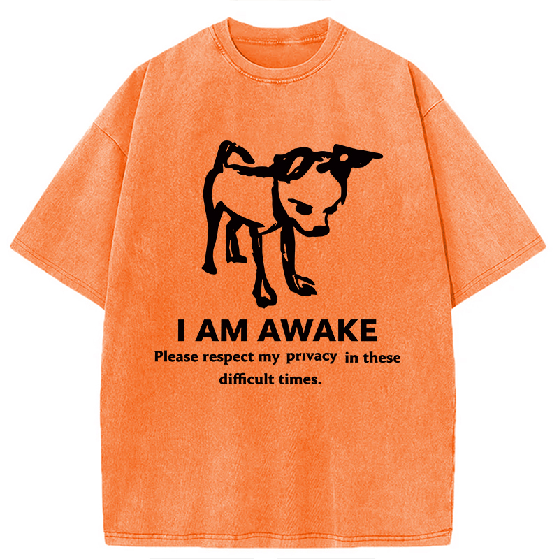 Modecanvas Silly Dog Privacy Meme DTG Printing Washed T-Shirt