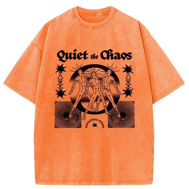 Modecanvas Quiet And Chaos DTG Printing Washed T-Shirt