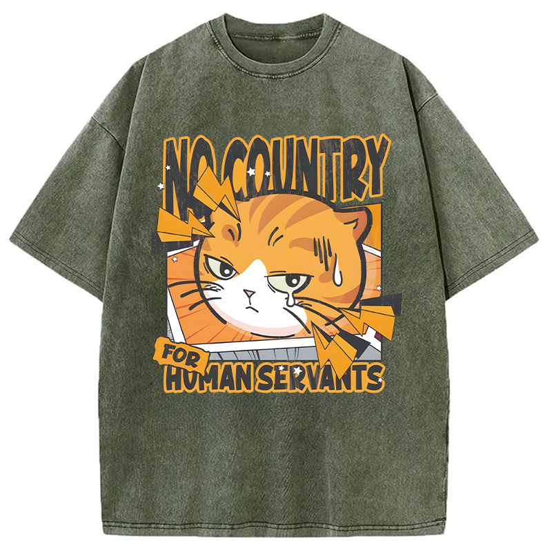 Modecanvas No Country For Human Servants DTG Printing Washed T-Shirt