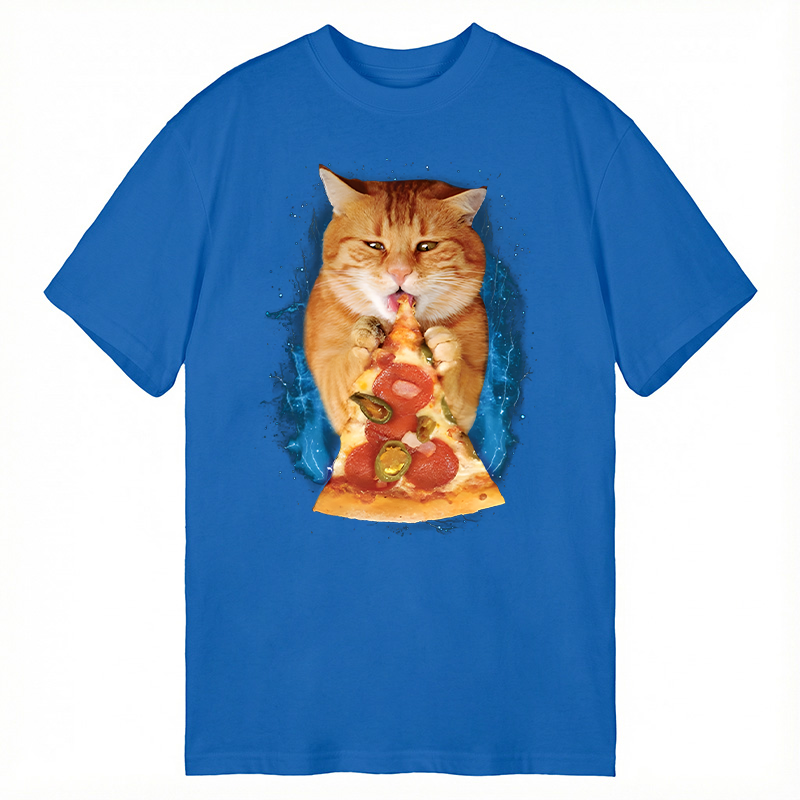 Modecanvas Pizza Cat DTG Printing Classic T-Shirt-modecanvas