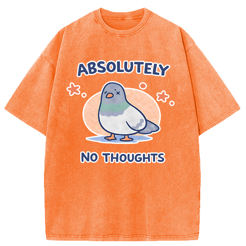 Modecanvas Absolutely No Thoughts DTG Printing Washed T-Shirt