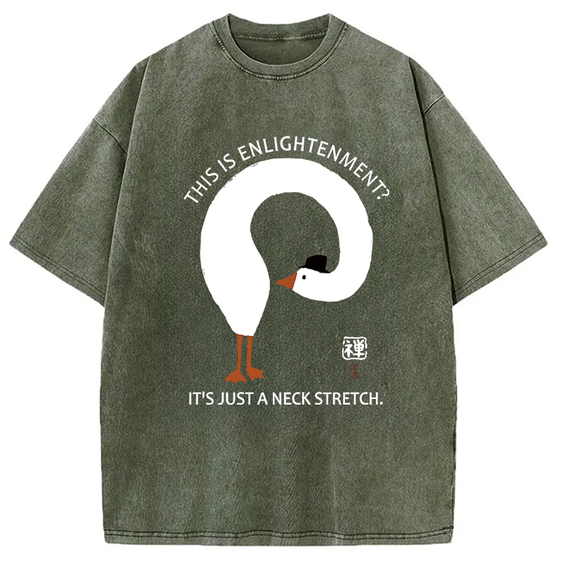 Modecanvas Funny Neck Stretch Of Zen Washed T-Shirt