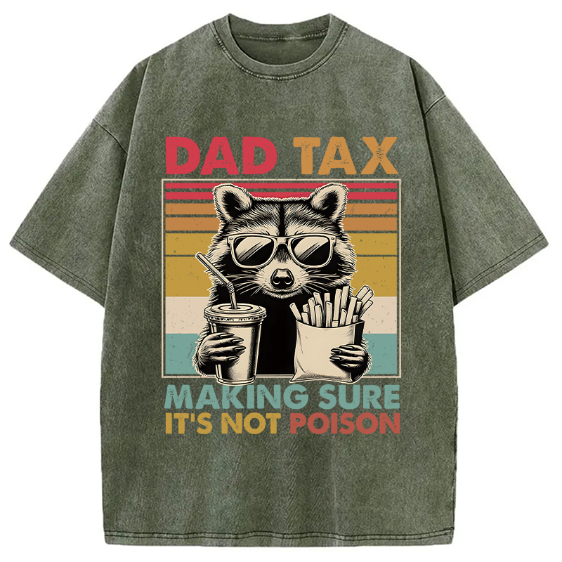 Modecanvas Dad Tax Raccoon DTG Printing Washed T-Shirt