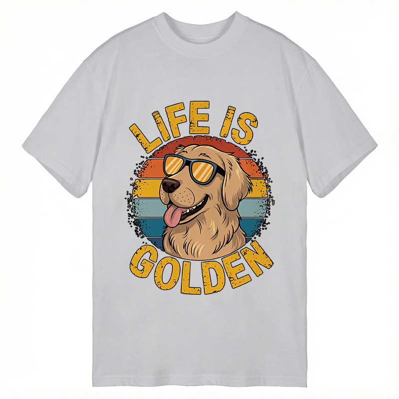 Modecanvas Golden Retriever DTG Printing Classic T-Shirt-modecanvas
