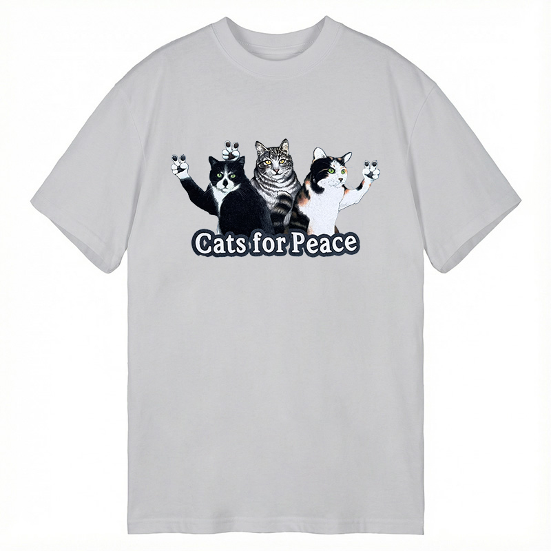 Modecanvas Cats For Peace DTG Printing Classic T-Shirt-modecanvas
