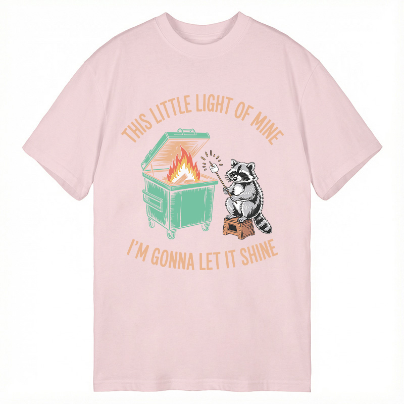 Modecanvas Funny Dumpster Fire Raccoon DTG Printing Classic T-Shirt-modecanvas