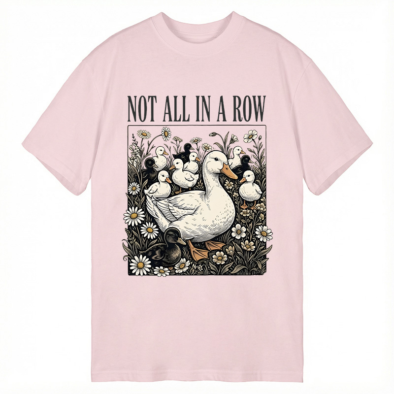 Modecanvas Funny Ducks Not in A Row DTG Printing Classic T-Shirt-modecanvas