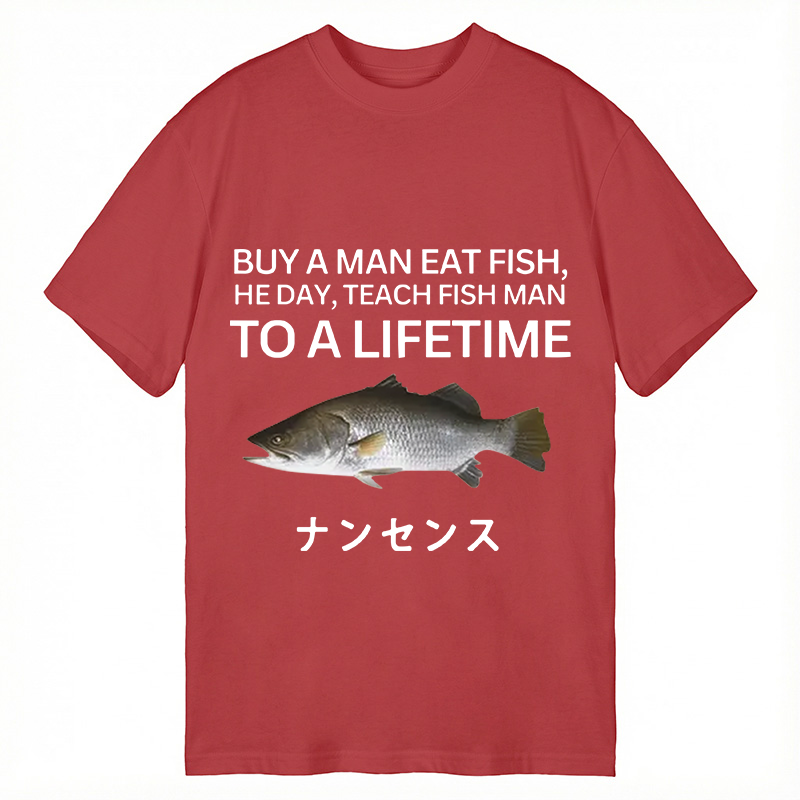 Modecanvas Buy a Man Eat Fish DTG Printing Classic T-Shirt-modecanvas