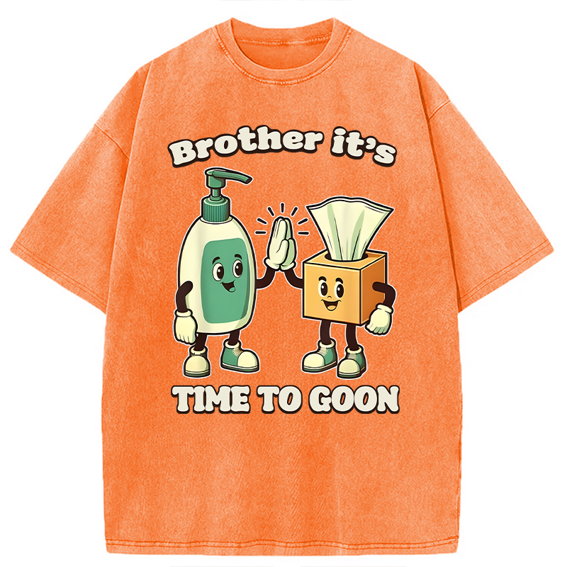 Modecanvas Funny Goon Squad Cleaning Products Meme DTG Printing Washed T-Shirt