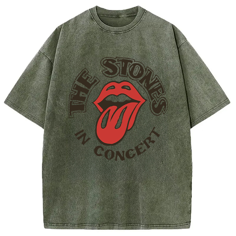 Modecanvas The Stones In Concert DTG Printing Washed T-Shirt