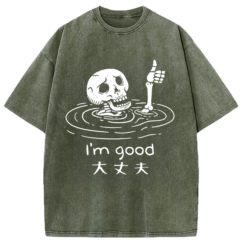 Modecanvas Drowned Skeleton Washed T-Shirt
