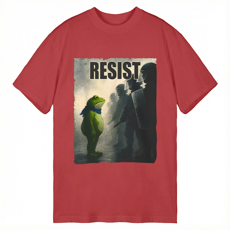 Modecanvas Portland Frog Protest Funny DTG Printing Classic T-Shirt-modecanvas