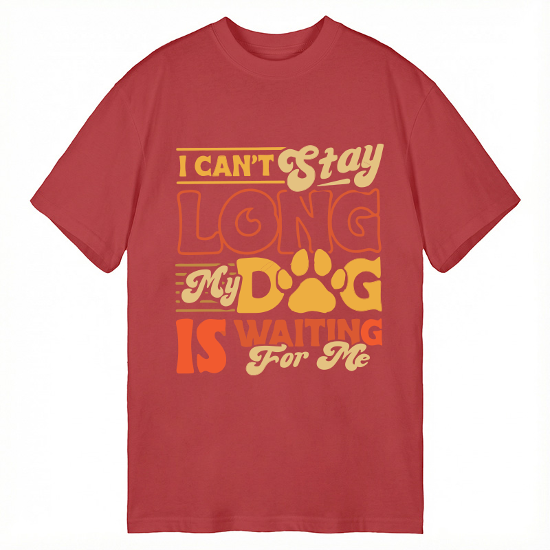 Modecanvas Dog Is Waiting For Me Funny DTG Printing Classic T-Shirt-modecanvas