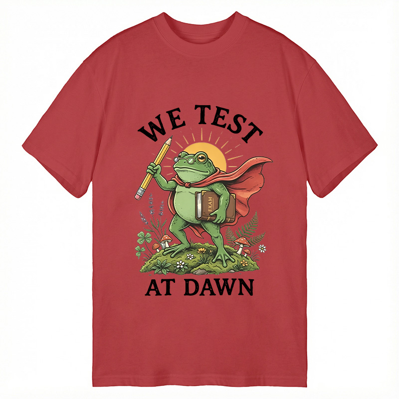 Modecanvas We Test At Dawn Funny Frog DTG Printing Classic T-Shirt-modecanvas