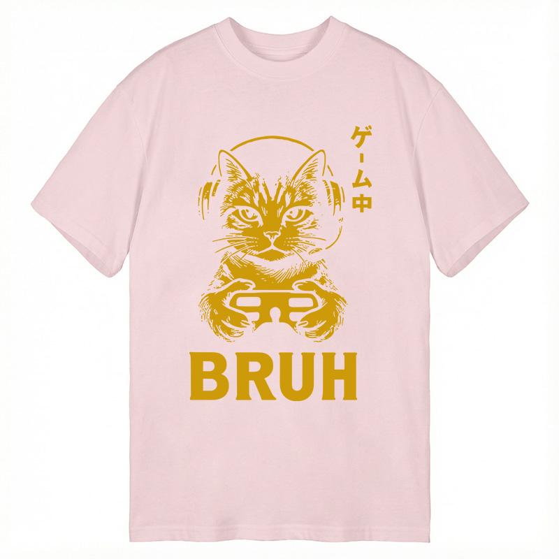 Modecanvas Bruh Gamer Cat DTG Printing Classic T-Shirt-modecanvas