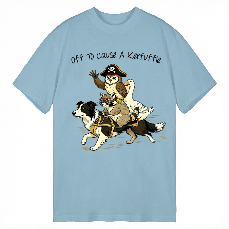 Modecanvas Off To Cause A Kerfuffle Funny Animal Group Meme DTG Printing Classic T-Shirt-modecanvas