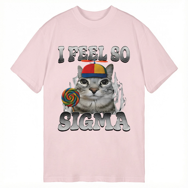Modecanvas I Feel So Sigma Funny Cat Meme DTG Printing Classic T-Shirt-modecanvas