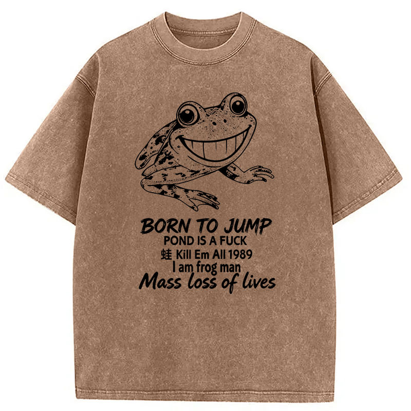 Modecanvas Born To Jump DTG Printing Washed T-Shirt