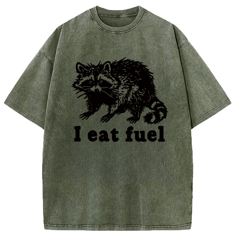 Modecanvas Funny Raccoon Sarcastic Meme Washed T-Shirt
