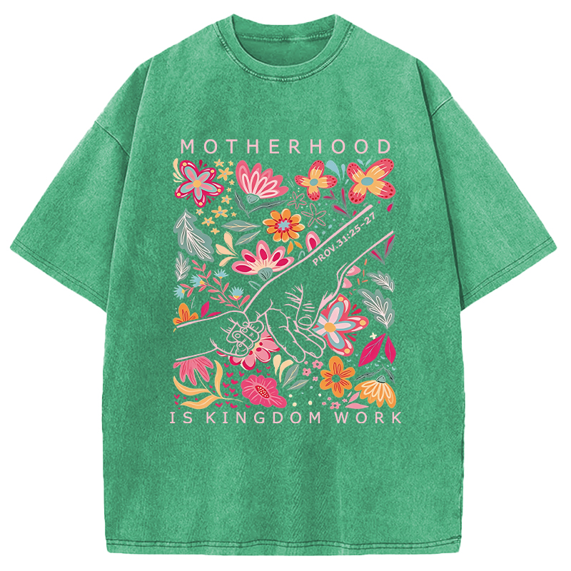 Modecanvas Motherhood Is Kingdom Work DTG Printing Washed T-Shirt