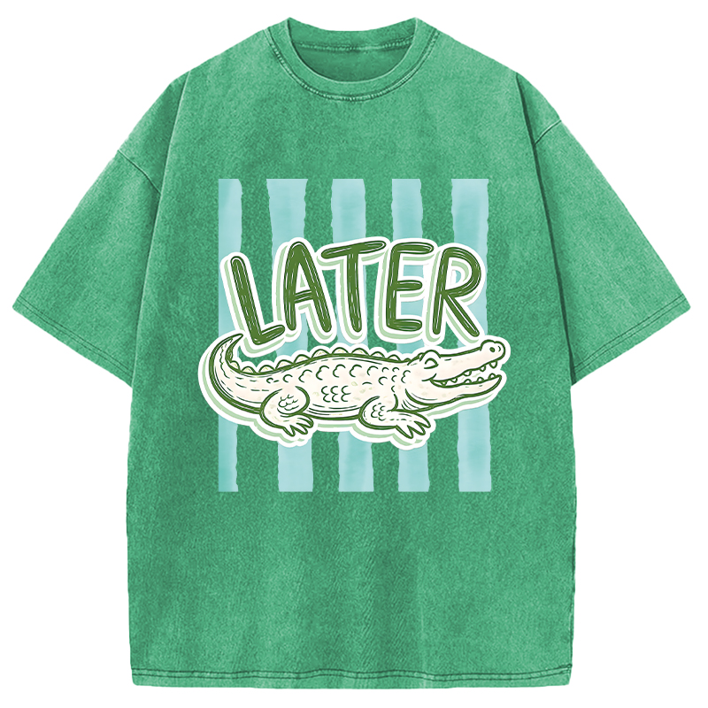 Modecanvas After While Crocodile DTG Printing Washed T-Shirt