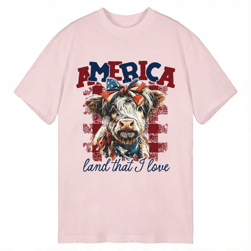 Modecanvas America Cow DTG Printing Classic T-Shirt-modecanvas