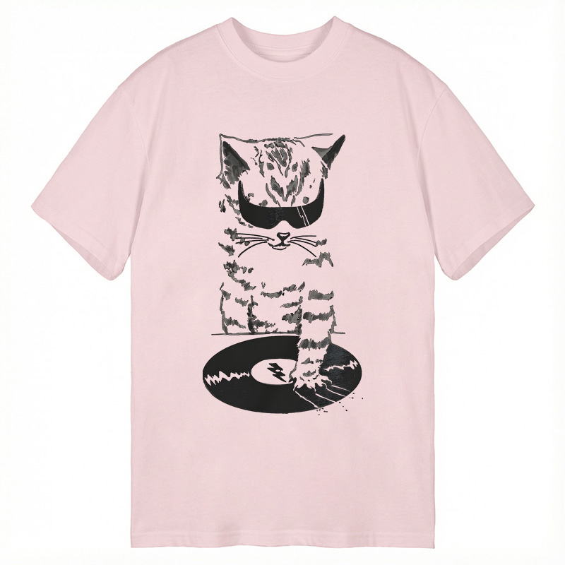 Modecanvas DJ Cat DTG Printing Classic T-Shirt-modecanvas