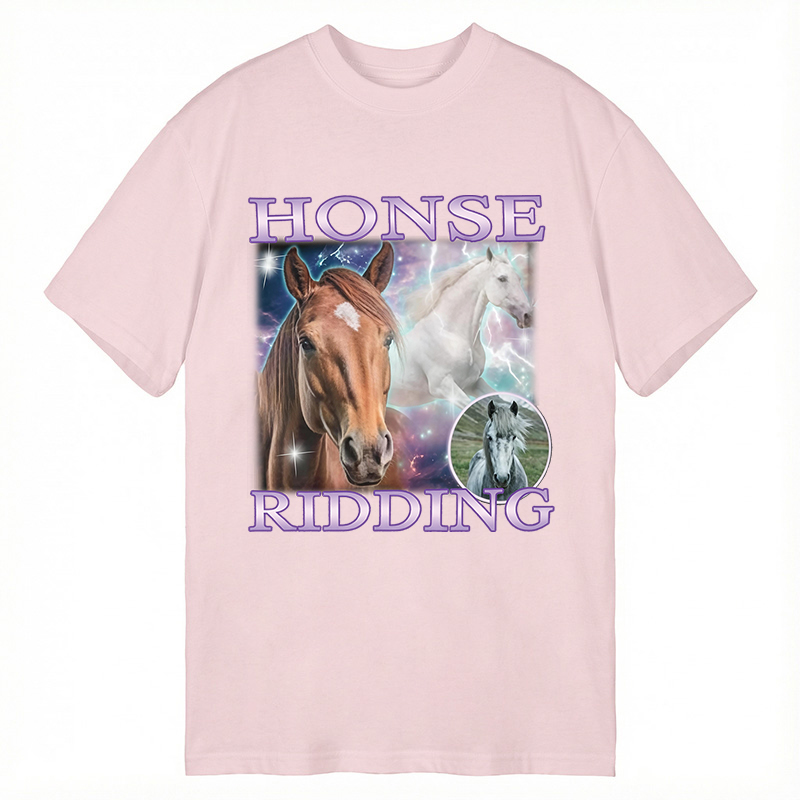 Modecanvas Honse Ridding DTG Printing Classic T-Shirt-modecanvas