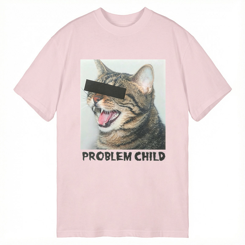 Modecanvas Problem Child Cat DTG Printing Classic T-Shirt-modecanvas