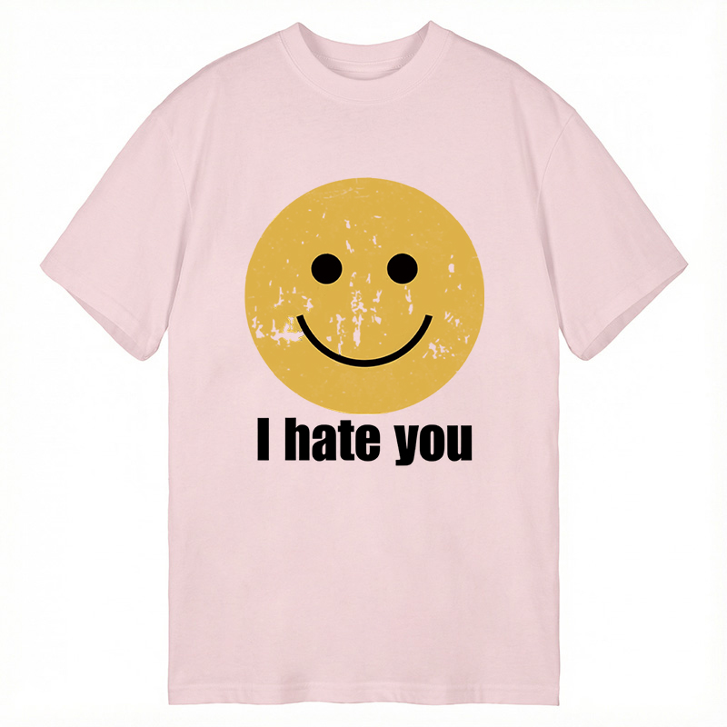 Modecanvas I Hate You Smiley Face DTG Printing Classic T-Shirt-modecanvas