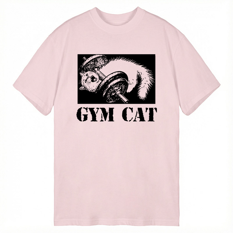 Modecanvas Cat Pumping Iron At The Gym DTG Printing Classic T-Shirt-modecanvas
