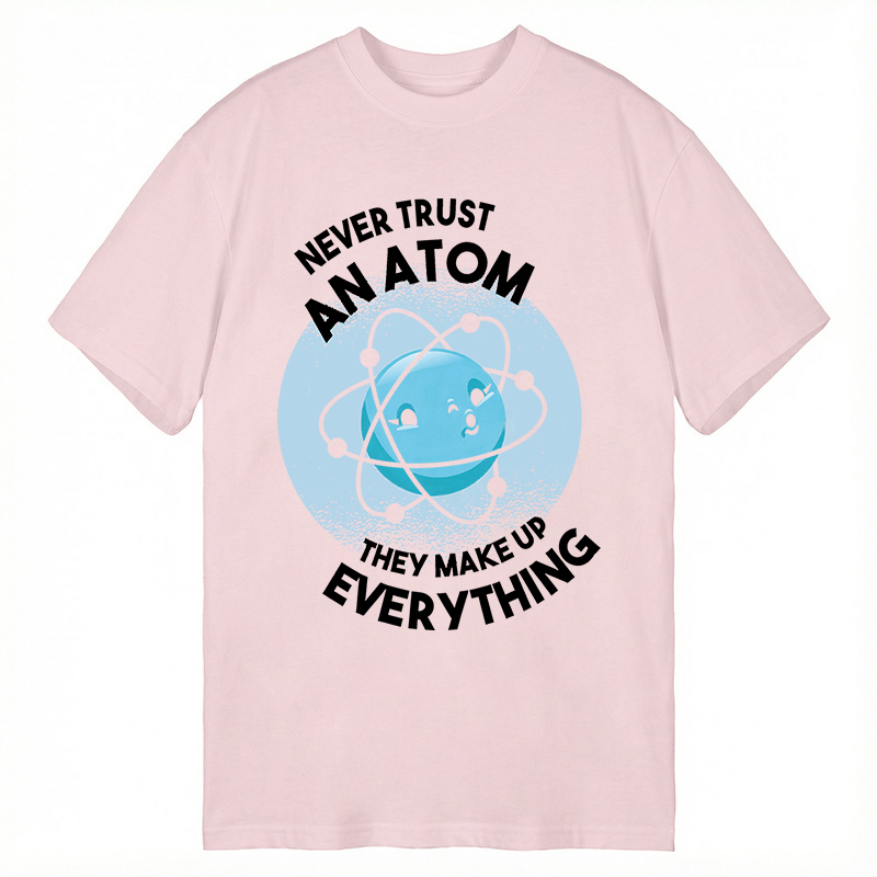 Modecanvas Funny Atom 100% Ring Spin DTG Printing Classic T-Shirt-modecanvas