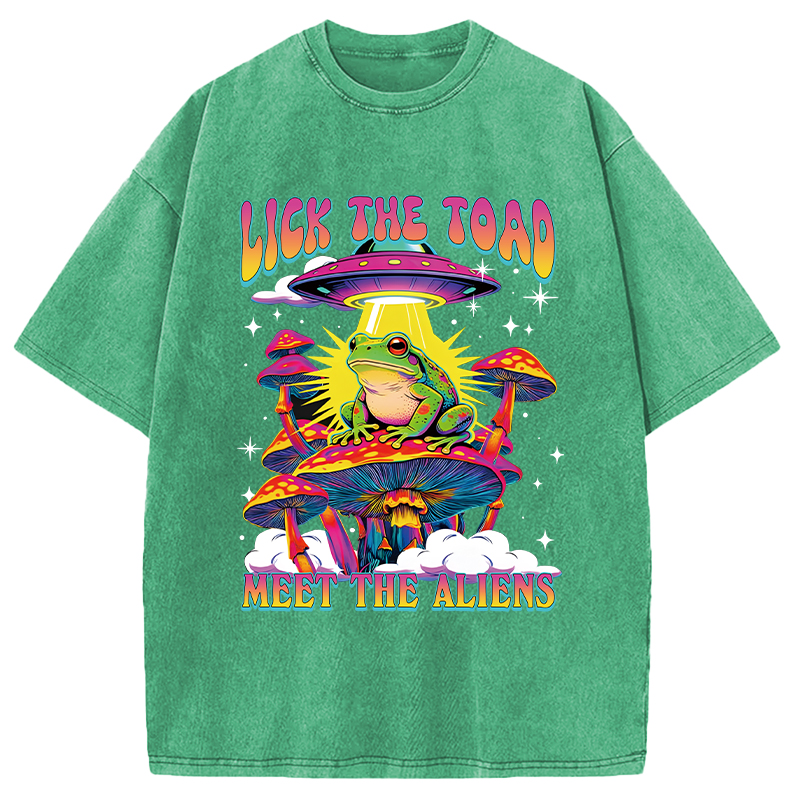 Modecanvas Lick The Toad DTG Printing Washed T-Shirt