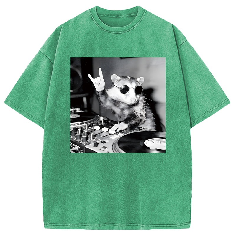 Modecanvas DJ Possum DTG Printing Washed T-Shirt