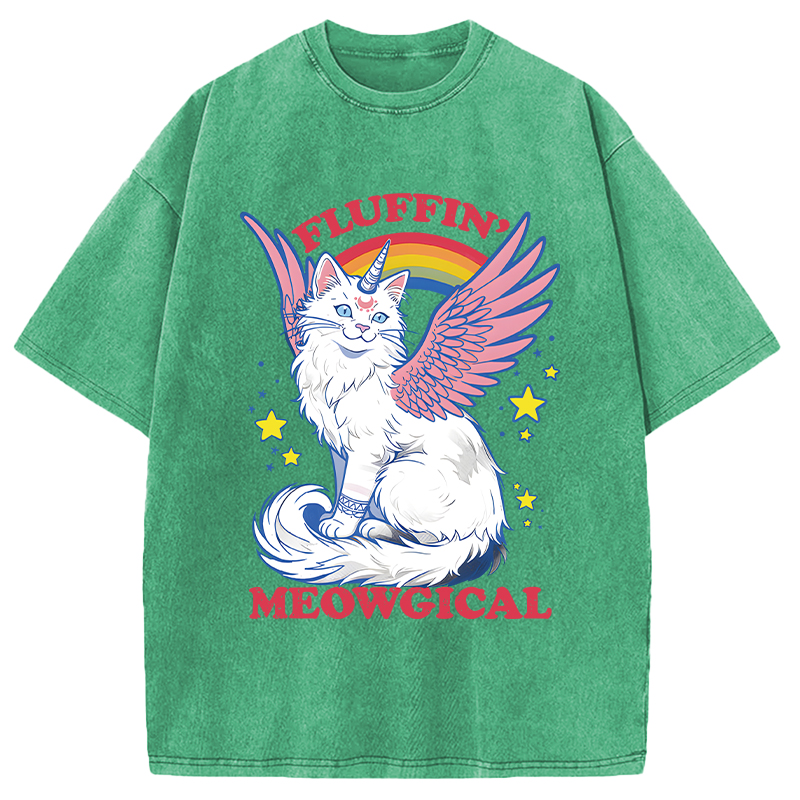Modecanvas Fluffin Meowgical DTG Printing Washed T-Shirt