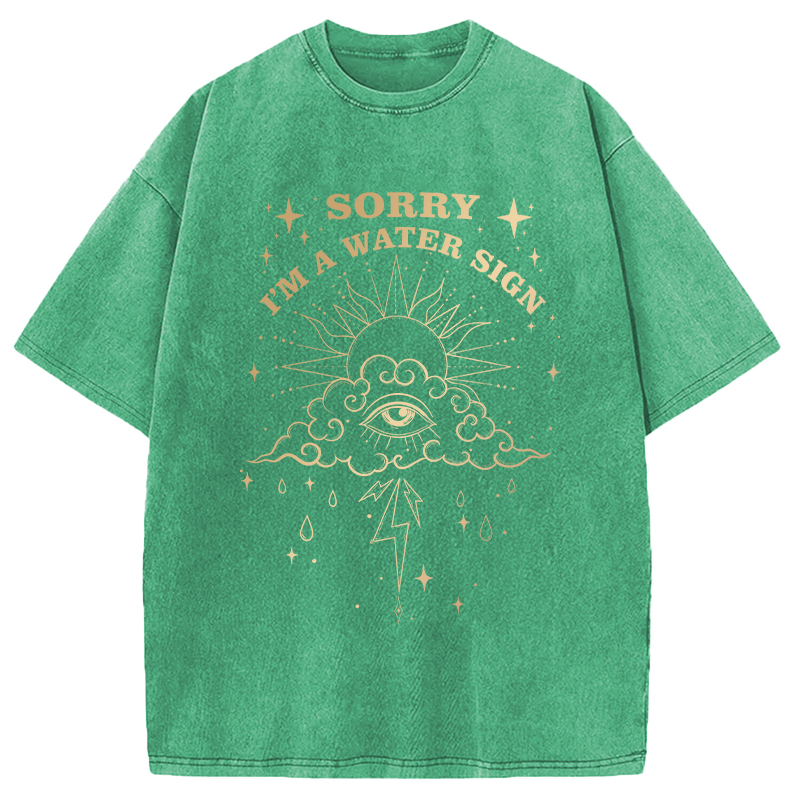 Modecanvas Sorry I'm A Water Sign DTG Printing Washed T-Shirt