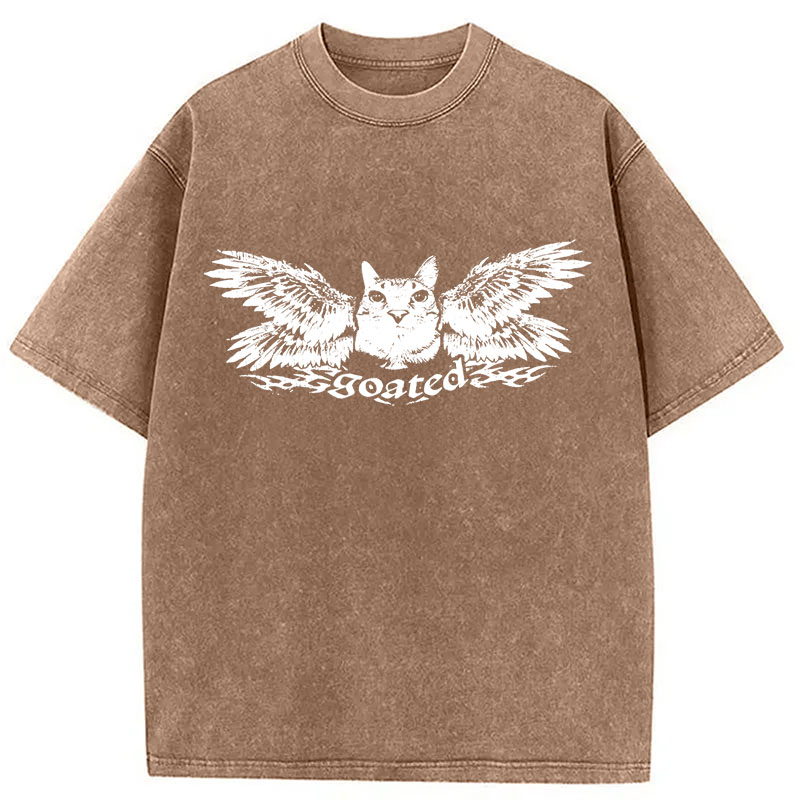 Modecanvas Grunge Kitten DTG Printing Washed T-Shirt