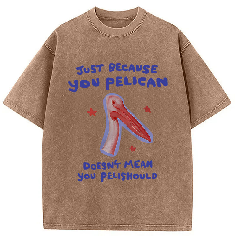 Modecanvas Just Because You Pelican DTG Printing Washed T-Shirt