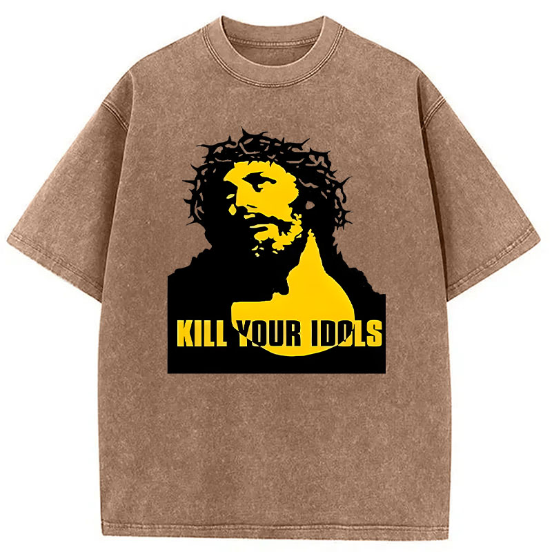 Modecanvas Kill Your Idols DTG Printing Washed T-Shirt
