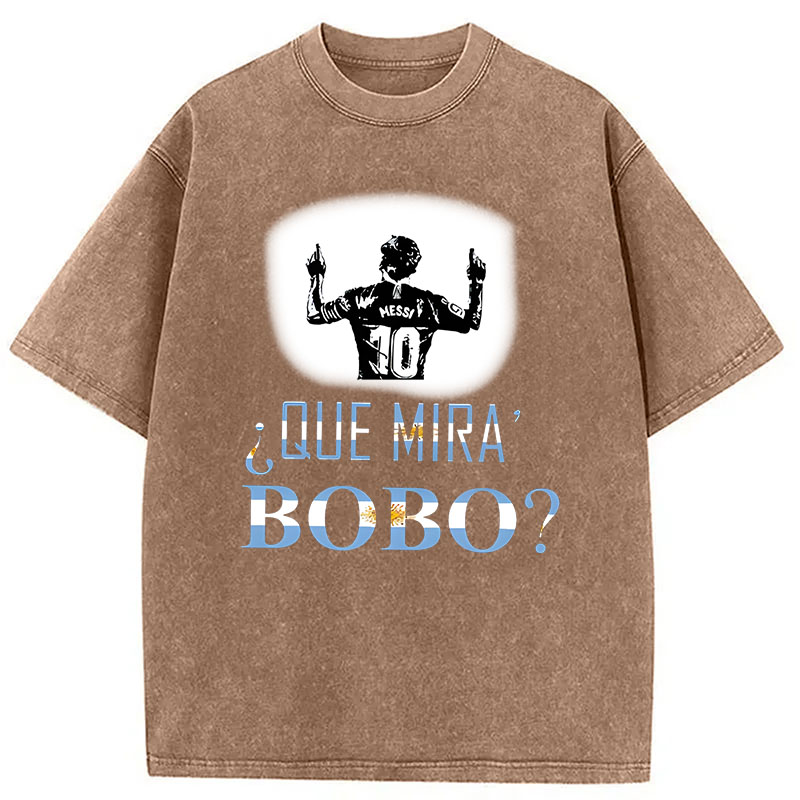 Modecanvas Que Miras Bobo DTG Printing Washed T-Shirt