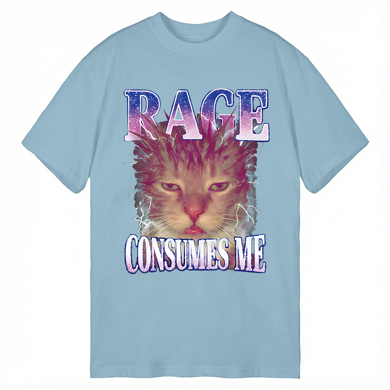 Modecanvas Rage Consumes Me Cat DTG Printing Classic T-Shirt-modecanvas