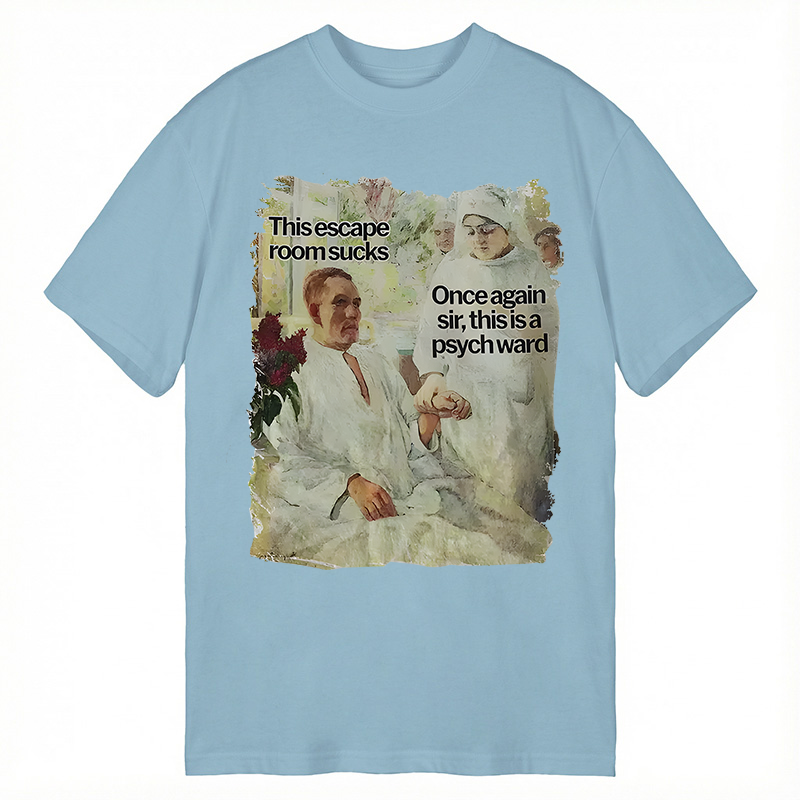 Modecanvas This Escape Room Sucks GenZ Meme DTG Printing Classic T-Shirt-modecanvas