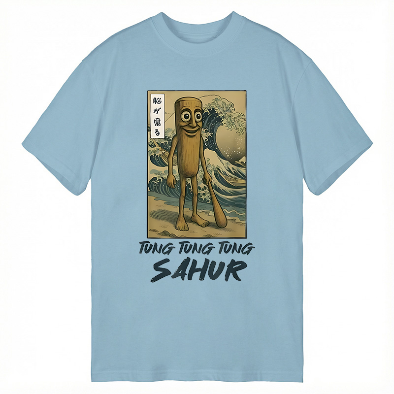 Modecanvas Tung Tung Tung Sahur Funny Italian Brainrot Meme DTG Printing Classic T-Shirt-modecanvas