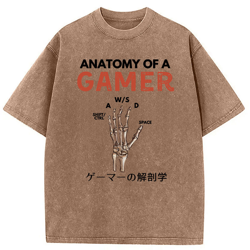 Modecanvas Anatomy of A Gamer DTG Printing Washed T-Shirt