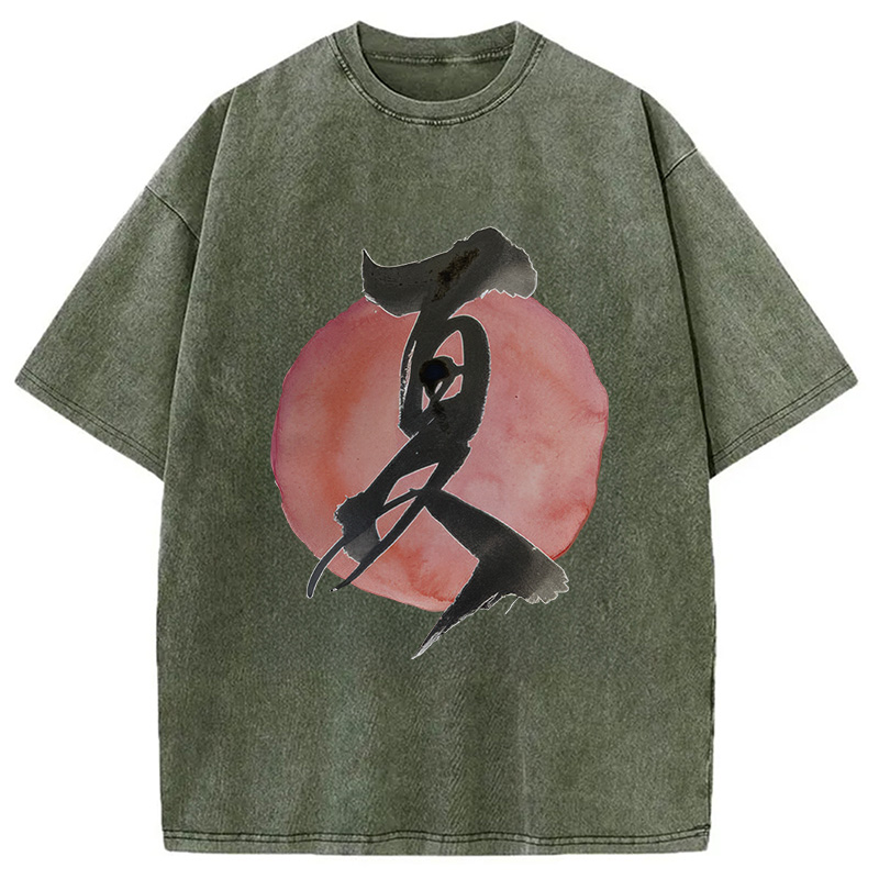 Modecanvas Minimalist Summer Kanji Washed T-Shirt
