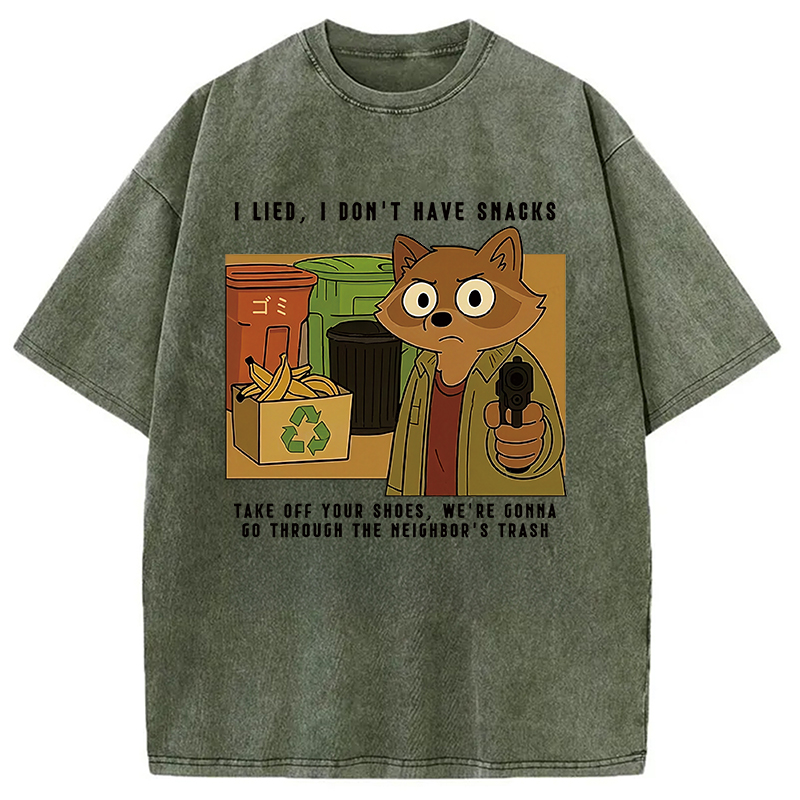 Modecanvas No Snacks Only Trash Hunting Washed T-Shirt
